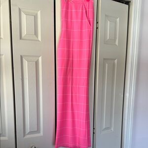 Trina Turk Coleta Pink Plaid Trousers